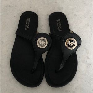 Michael Kors leather flip flops